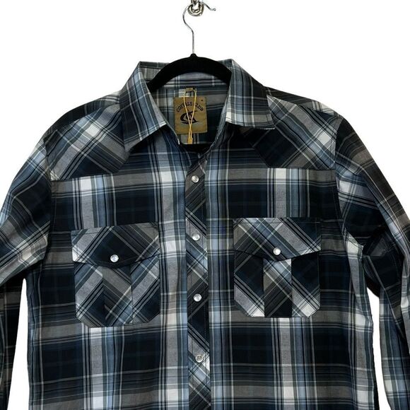 COEVALS CLUB Men's Western Pearl Snap Button Up Casual Cowboy Long Sleeve size S - Picture 2 of 13